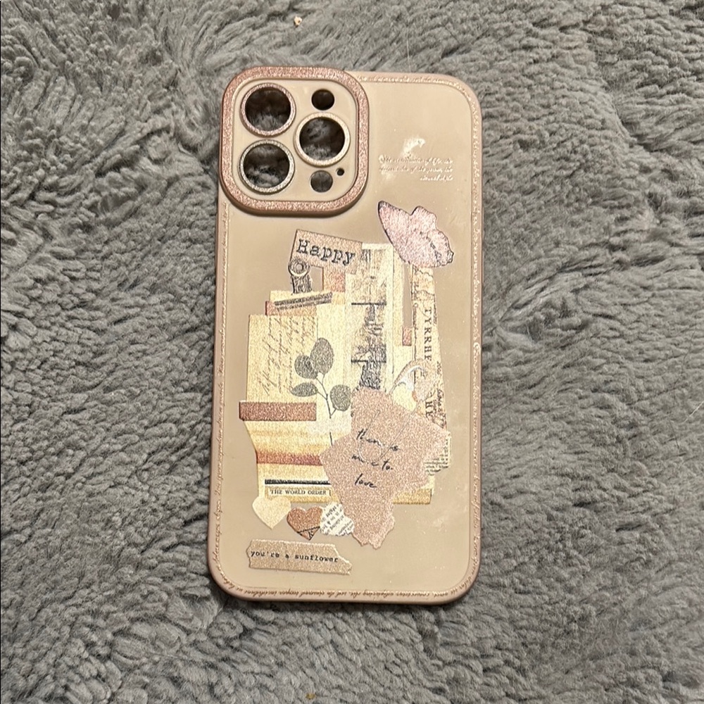 Decorative iPhone Case - Beige